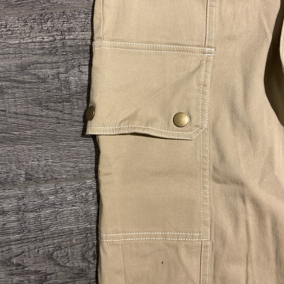 🌙 MOON RIVER TAN FITTED CARGO TROUSERS - Picture 3 of 6